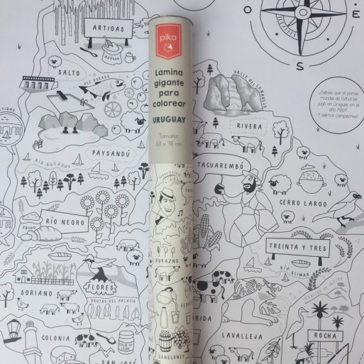 Post destacado de la madriguera libros | Producto: LÁMINA GIGANTE PARA COLOREAR URUGUAY 68 X 98CM